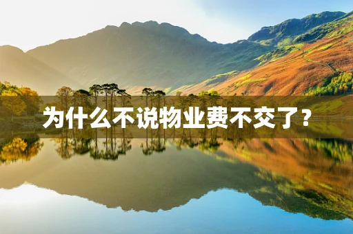为什么不说物业费不交了？
