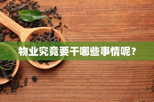 物业究竟要干哪些事情呢？
