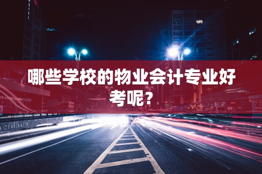 哪些学校的物业会计专业好考呢？