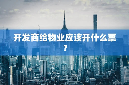 开发商给物业应该开什么票？