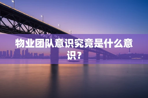 物业团队意识究竟是什么意识？