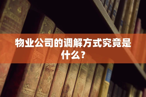 物业公司的调解方式究竟是什么？