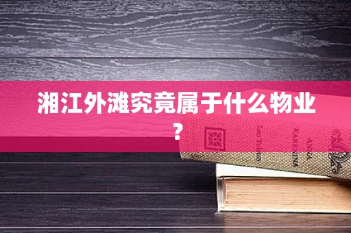 湘江外滩究竟属于什么物业？