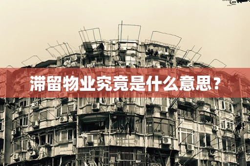 滞留物业究竟是什么意思？