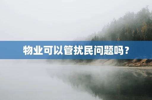 物业可以管扰民问题吗？