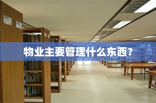 物业主要管理什么东西？