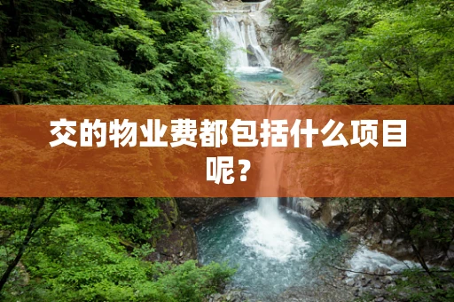 交的物业费都包括什么项目呢？