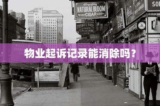 物业起诉记录能消除吗？